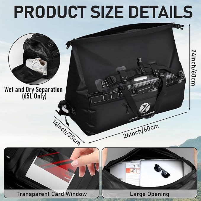 Waterproof Duffel Bag, Large Waterproof Duffel Backpack - Image 7