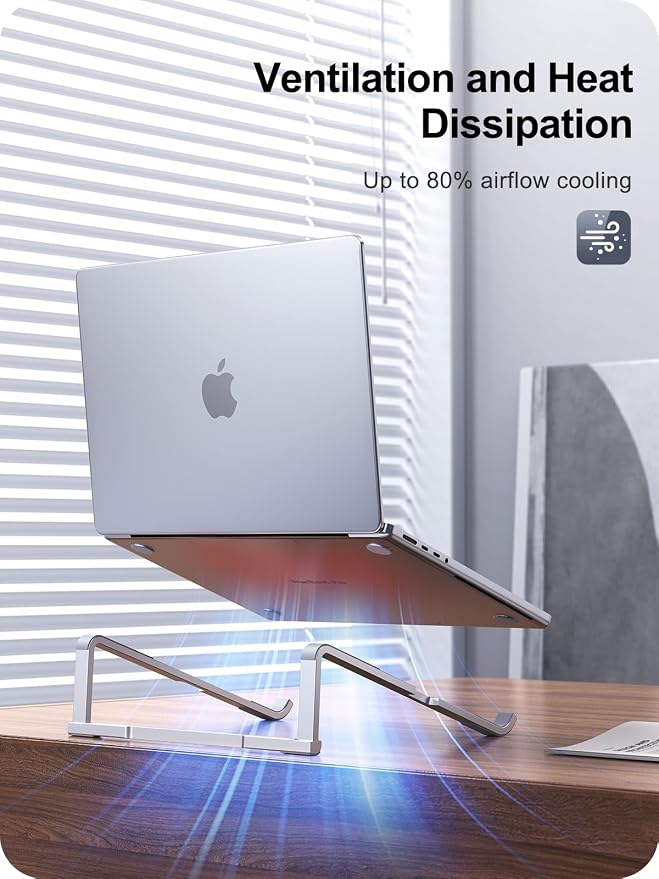 Laptop Stand for Desk, Aluminum Computer Stand for Laptop, Foldable Laptop Riser - Image 3