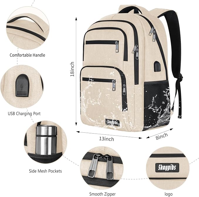 Backpck for Women, School backpacks for Girls Boys Teen, 15.6 inch Laptop Back - Image 4