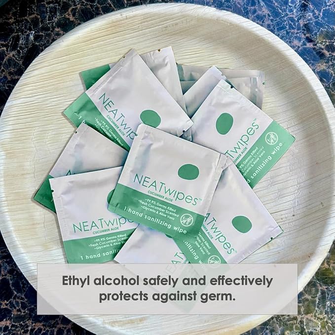 NEATwipes Hand Sanitizing Wipes | Travel Essentials | Disposable Wet Wipe & - Image 4