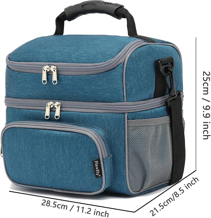 FlowFly Double Layer Cooler Insulated Lunch Bag Adult Lunch Box Large Tote Bag - Image 3
