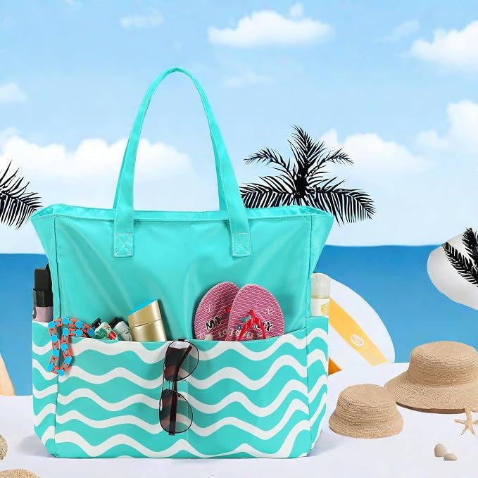 LEDAOU Beach Bag Waterproof Sandproof Women Tote Bag Pool Bag - Image 9