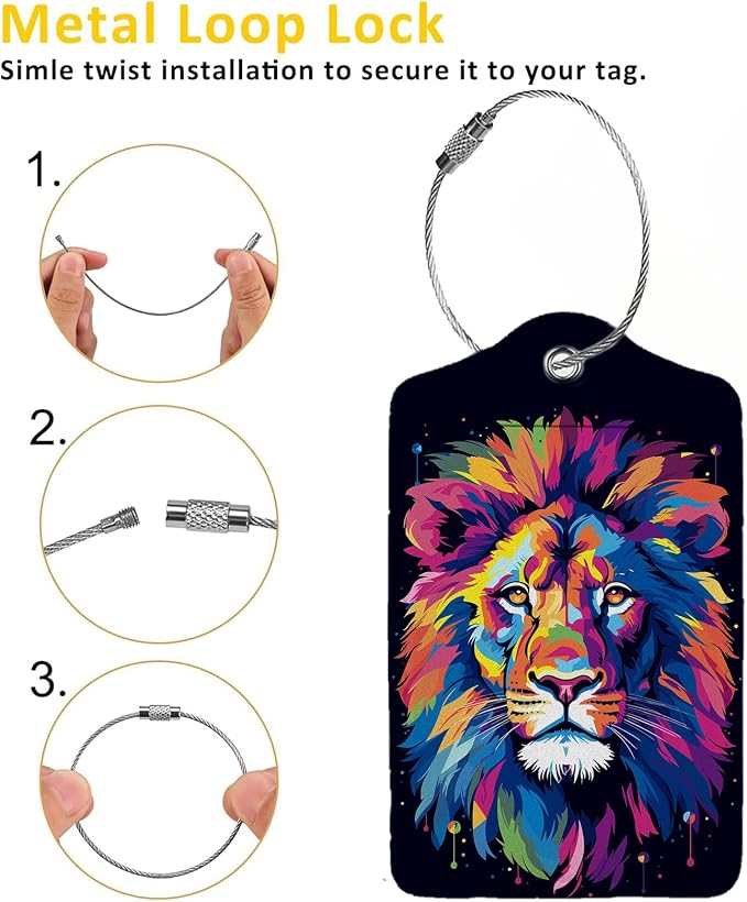 Rainbow Lion Head 2 Pack Luggage Tag - Image 3