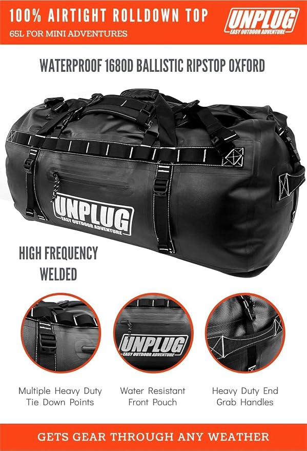 UNPLUG Ultimate Adventure Bag | 1680D Heavy Duty Waterproof Bag | Large Travel - Image 2