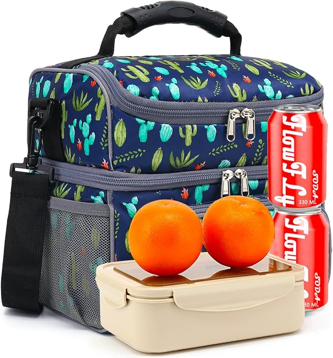 FlowFly Double Layer Cooler Insulated Lunch Bag Adult Lunch Box Large Tote Bag - Image 8