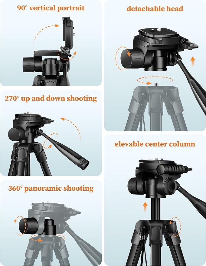 JOILCAN Phone Tripod Stand, Travel Aluminum Tripod - Image 7