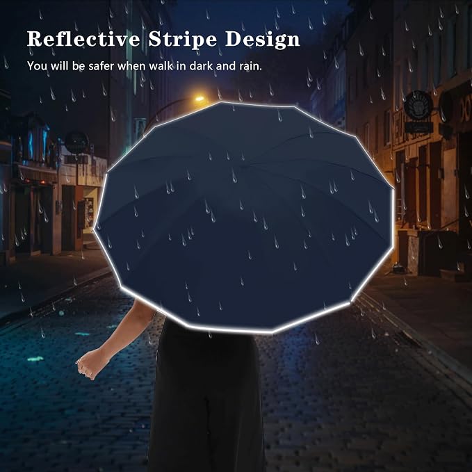 Large Double-Ribs Umbrella Automatic Folding Umbrella - Image 3