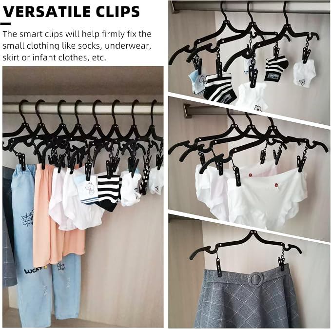 12pcs Black Travel Hangers - Image 3