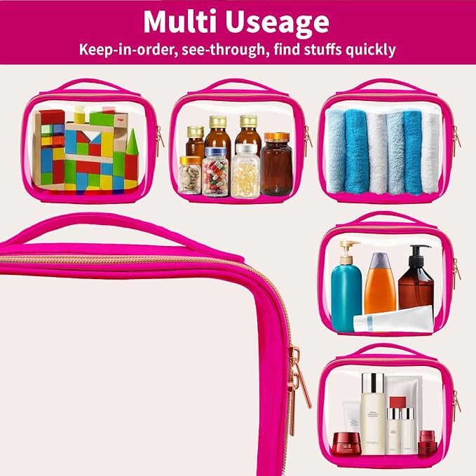 TSA Approved Travel Toiletry Bag, 2 Pack Clear Makeup Bags - Image 4
