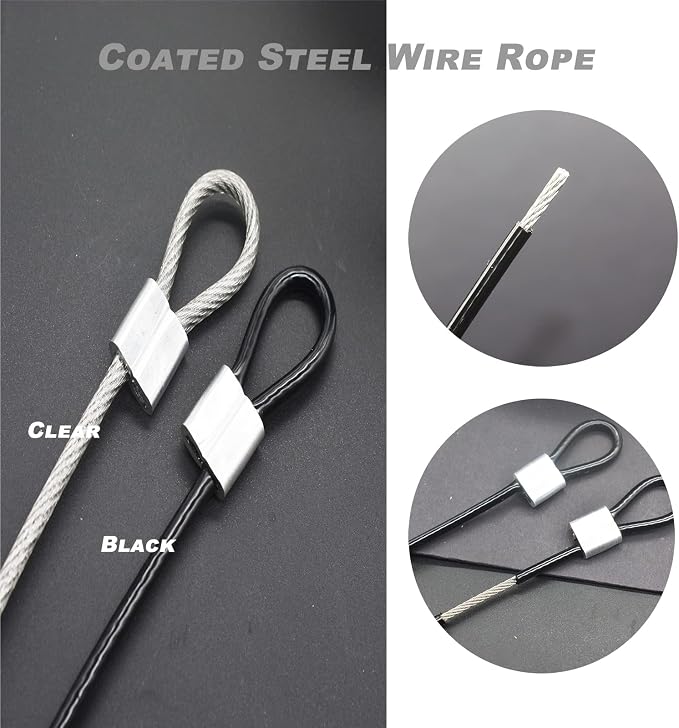 10 pcs 20 inch 3mm Thickness Stainless Steel Wire Cable - Image 4