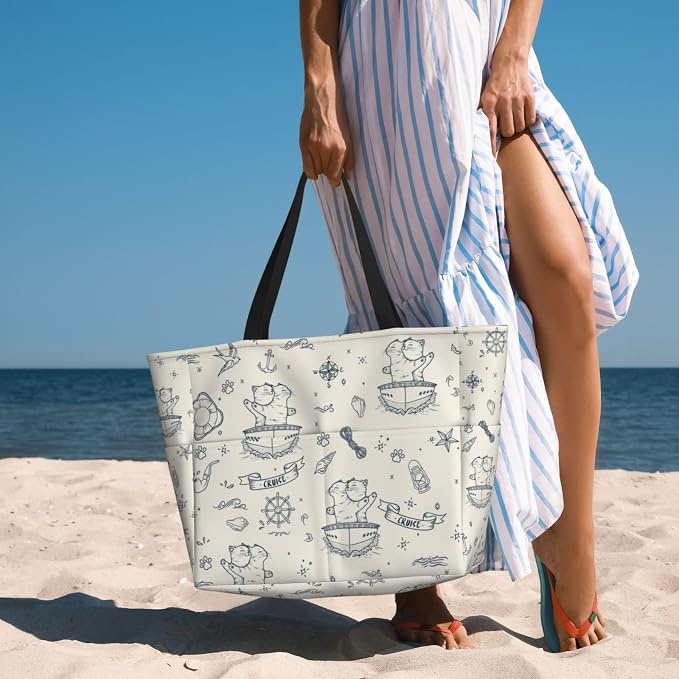 Beach Bag for Women Beach Tote Bag Waterproof Sandproof Large Bags - Image 6
