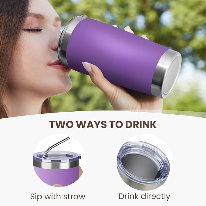 MEWAY 20oz Tumbler 4 Pack Double Wall Vacuum Insulated Travel Mug Bulk - Image 3