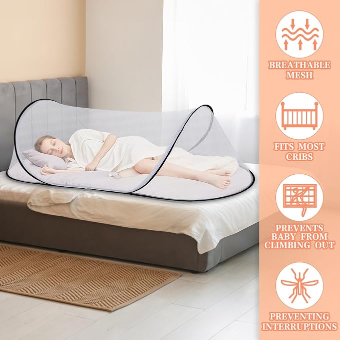 78.7 x 31.5 x 23.6 Inch Large Collapsible Portable Mosquito Net, Pop Up - Image 2
