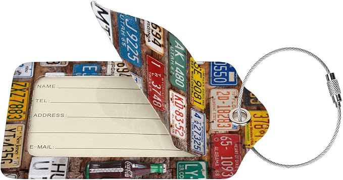 2 Pack Luggage Tags for Suitcases Women Men Kids, License Plates Bag Tags for - Image 2