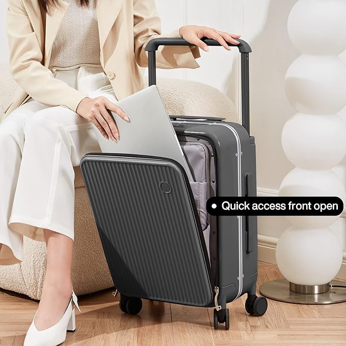mixi Luggage Suitcases with Spinner Wheels 24'' Travel Luggage with Front - Image 2