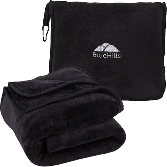 BlueHills Premium Soft Tall Travel Blanket Pillow Airplane Flight Blanket Long by BlueHills