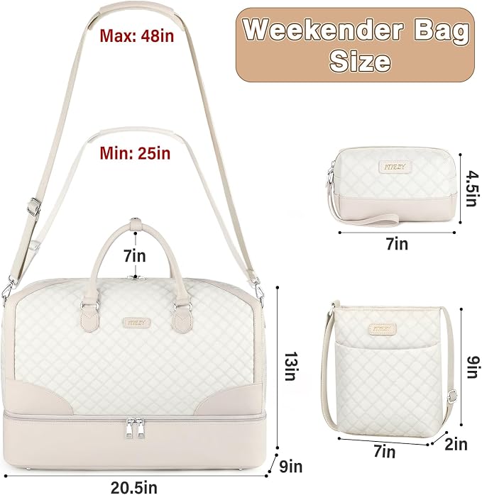 Weekender Bag for Women, Travel Duffel Bag Carry On Overnight Bag - Image 9