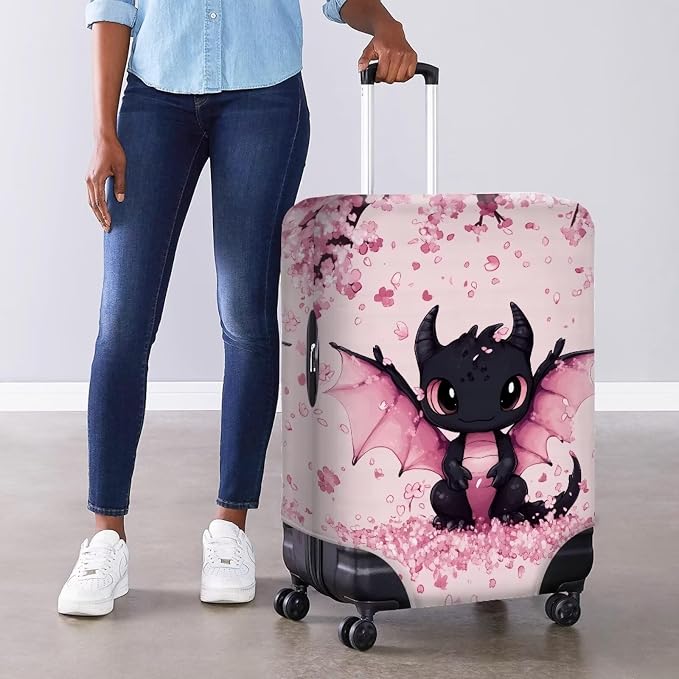 Dragon Luggage Covers for Suitcase Cherry Blossom Travel Suitcase Cover - Image 4