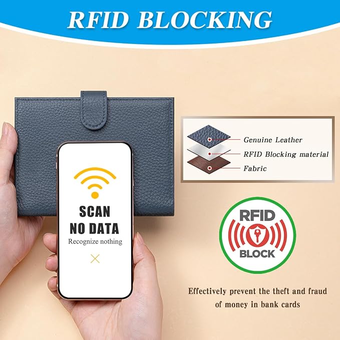 Passport Holder for Travel Women RFID Blocking Genuine Leather Passport Wallet - Image 4