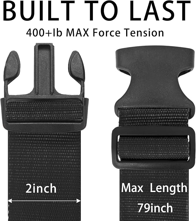 BILIONE 4 Pack Luggage Straps 79" Long Belts Keep Suitcase Secure While - Image 6