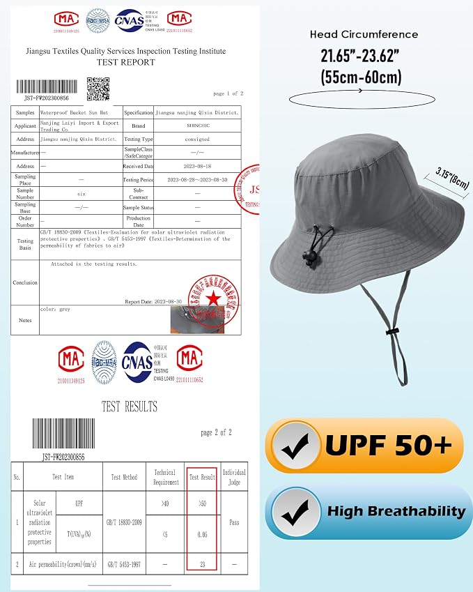 Water-Resistant Sun UPF 50+ Bucket Hat Protection Packable Brimmed Boonie - Image 5
