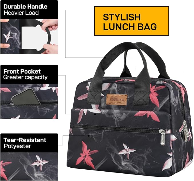 HOMESPON Insulated Lunch Bag for Women Men Lunch Box Cooler Lunch Tote for Work - Image 2