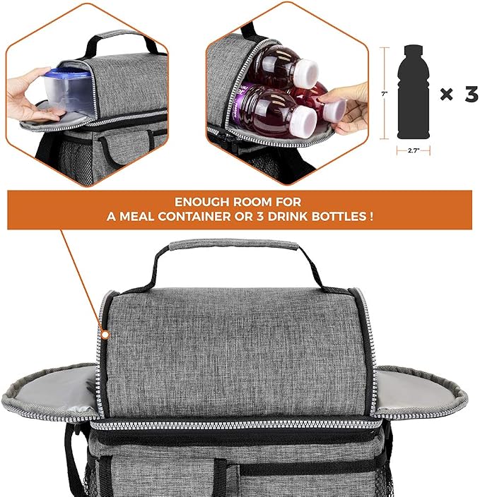 opux Lunch Box for Men, Adult Lunch Box Cooler, Insulated Lunch Bag Women - Image 7