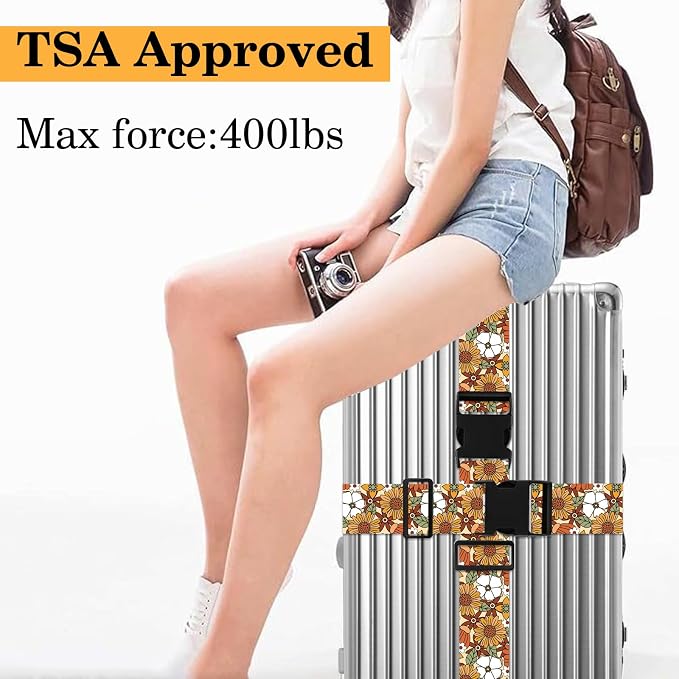Yellow Daisy Luggage Straps for Suitcases TSA Approved, Luggage Identifiers for - Image 5