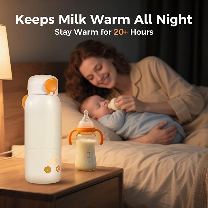 Portable Bottle Warmer for Travel, 12oz Large Capacity Fast Heating Breast Milk - Image 4