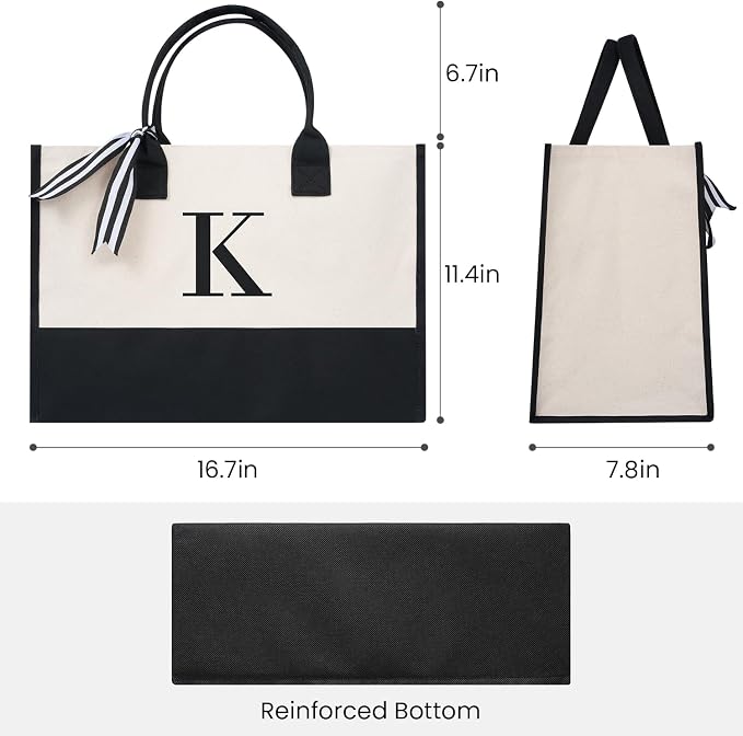 BAGAIL Initial Tote Bag, Personalized Birthday Gifts - Image 3