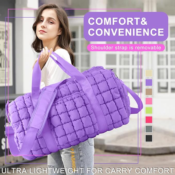 Quilted Travel Duffle Bag Gym Bag - Image 7