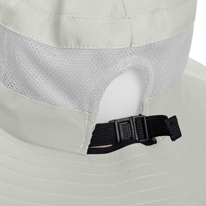 Rosoz Ponytail Sun Bucket Hats for Women UV Protection Foldable Mesh Wide Brim - Image 4