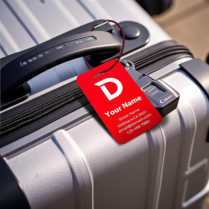 Personalized Luggage Tags, Custom Luggage Tags 4 Pack TSA Approved Double Sided - Image 2