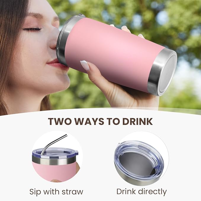 MEWAY 20oz Tumbler 8 Pack Double Wall Vacuum Insulated Travel Mug Bulk - Image 3
