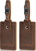 Premium Genuine Leather Luggage Tags by TESKYER