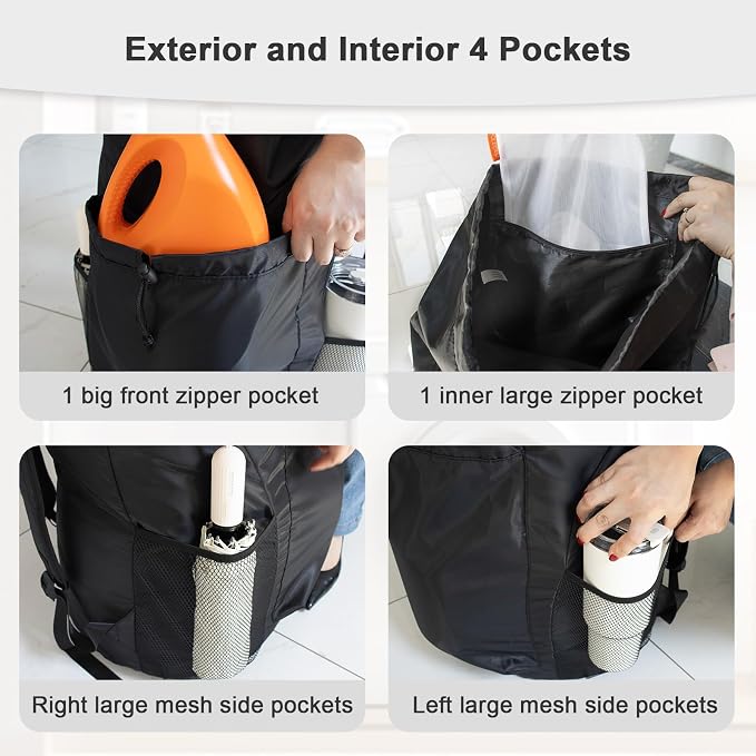 Polecasa Heavy Duty Backpack Laundry Bag, 29 x 13.5 Inches Hamper bag - Image 5