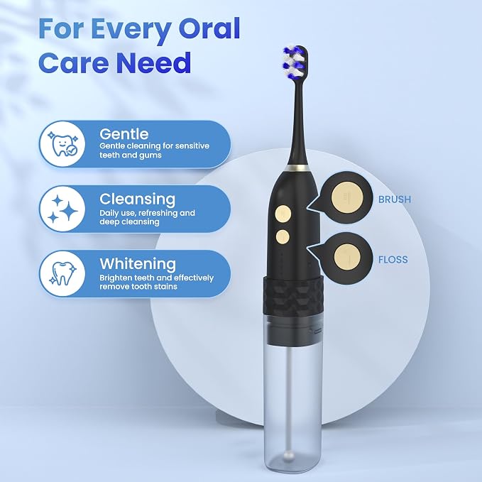 Portable Water flosser with Electric Toothbrush, 2 in 1 Teeth Cleaning Kit - Image 3