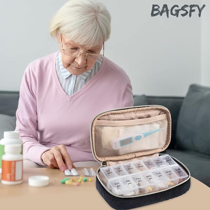 BAGSFY Pill Organizer Case 2 Times a Day- Weekly Medicine Organizer Travel Pill - Image 5