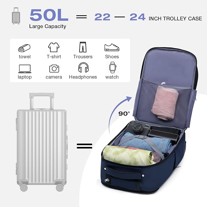 Rolling Backpack for Adults, 18 Inch Waterproof Carry on Backpack - Image 2