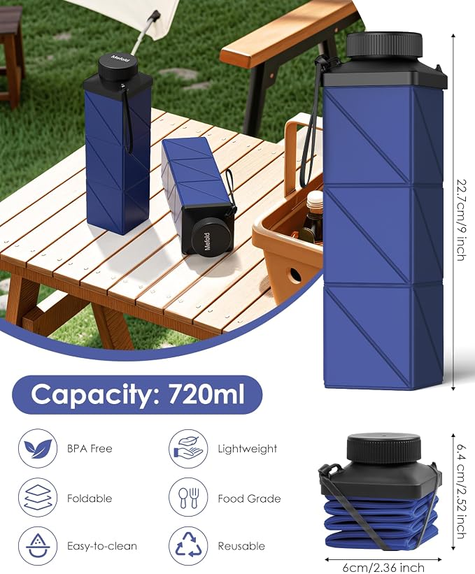 Collapsible Water Bottles, 2nd Generation Leakproof BPA-Free Travel Water - Image 2