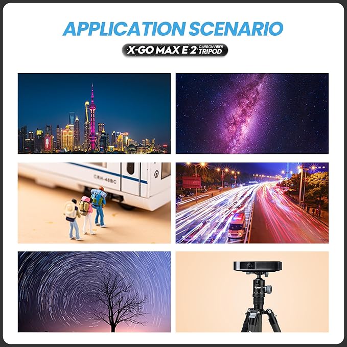 Fotopro 68" Carbon Fiber Travel Tripod, Heavy Duty Camera Tripod - Image 7