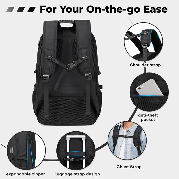 17.3 Inch gym backpack with shoe compartment, 50L Multiple Compartments - Image 5