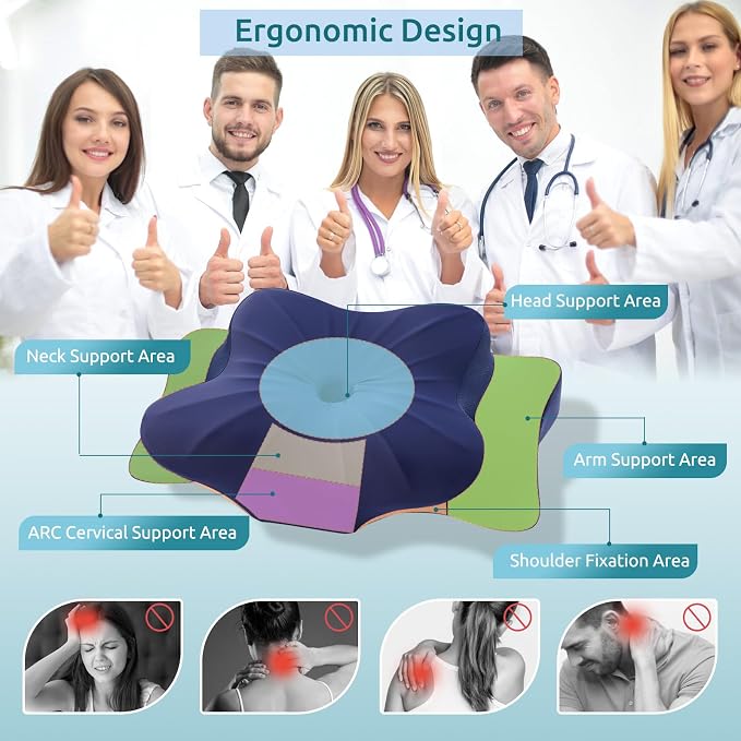 DONAMA Cervical Pillow for Neck and Shoulder, Contour Memory Foam Pillow - Image 2