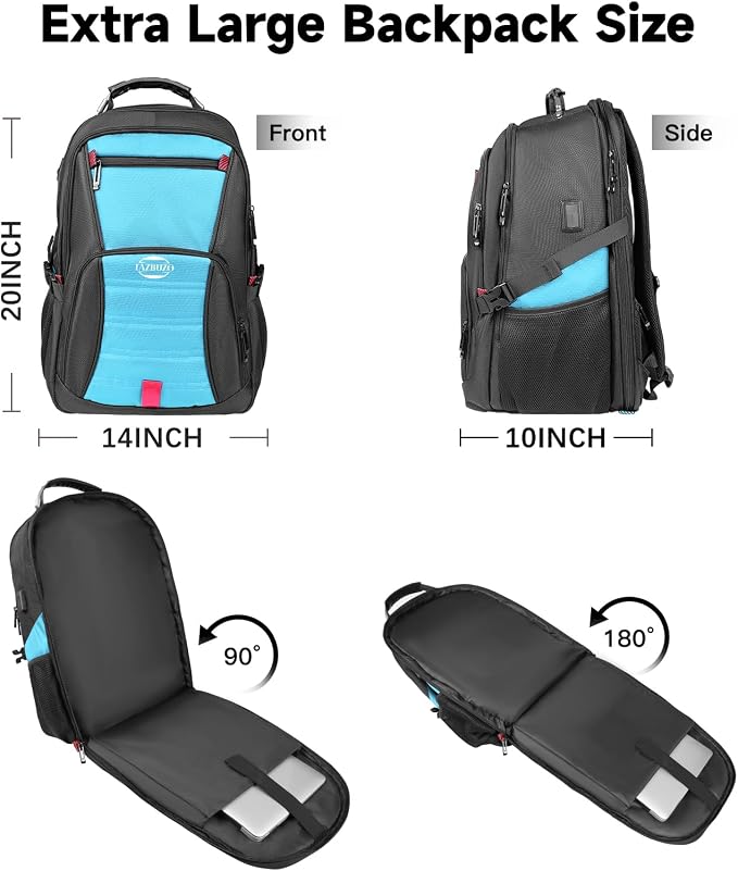 18.4 Inch Extra Large Backpack, Carry on Backpack, 55L Travel Laptop Backpack - Image 4