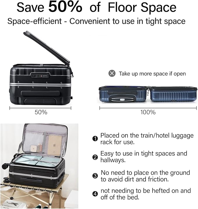 Hanke 20 Inch Carry-On Luggage PC Hard Shell Suitcases - Image 3