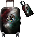 Luggage Cover + Tag, Mexican Flag Eagle Travel Suitcase Protector by BWEGRHE