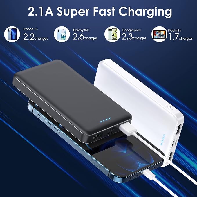 Portable Charger Power Bank 10000mAh, Ultra Slim Compact External Battery Pack - Image 2