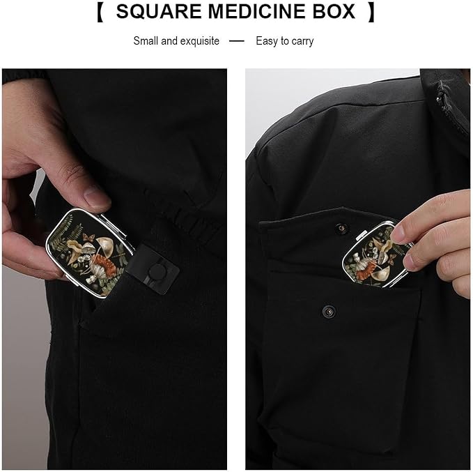 Metal 2 Compartment Pill Organizer Travel Friendly Portable Compact Pill Box - Image 5