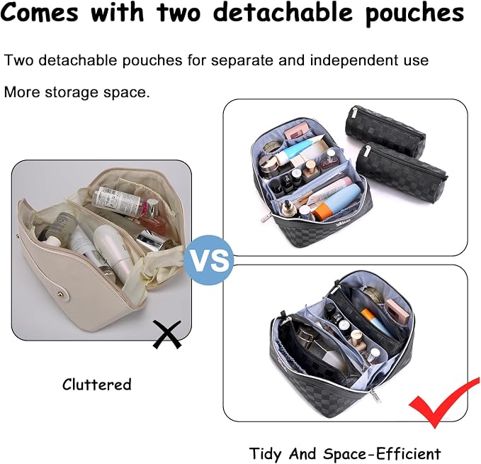 BOYATU Travel Makeup Bag Organizer Cosmetic Bag: 3 Pcs Set Make up Bags - Image 6