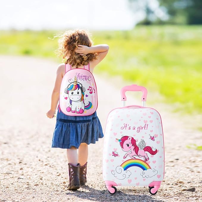 HONEY JOY 2 Pcs Kids Carry On Luggage, Waterproof Hard Shell Travel Case - Image 3